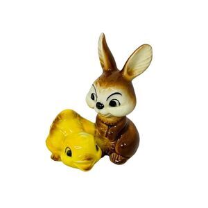 Vintage Bunny Rabbit and Baby Chick Figurine GOEBEL 3.5" tall